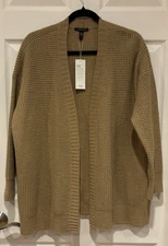 NWT Eileen Fisher Honey Recycled Cashmere Blend Open Cardigan $448 L