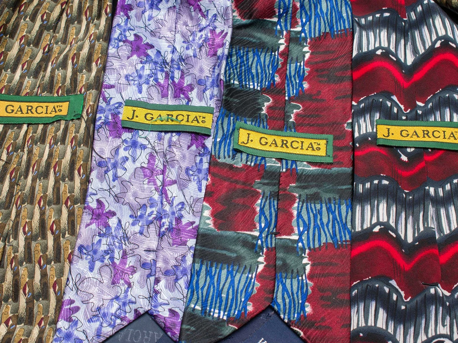 Lot of 7 pc J. Garcia Silk Ties Multicolor Abstract Designer Wearable - product detail image 2