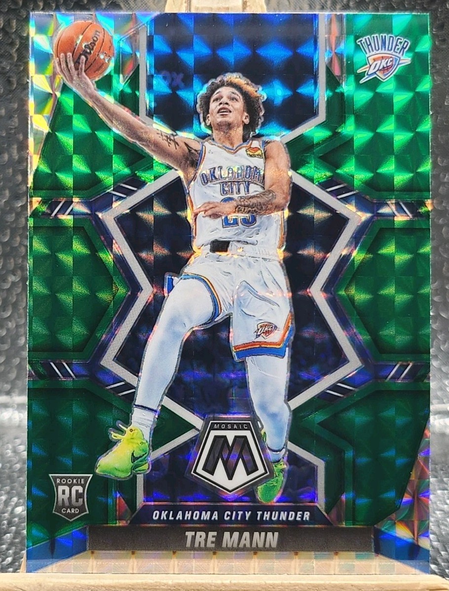 TRE MANN RC 2021-22 Panini Mosiac #212 MOSAIC GREEN PRIZM ROOKIE CARD Hornets
