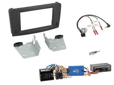 Radio Kit Steering Wheel Adapter Double Din Car Stereo For Mercedes M-Class Active 2005-11