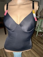 VTG Maidenform Self Expressions Firm Shapes Camisole Black 34C Nylon Lycra NWT