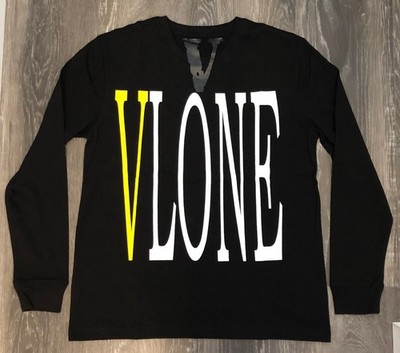 Vlone Staple Yellow / Black Long Sleeve T-shirt Size M - Ships Same Day