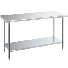 Adjustable 24 x 60 Stainless Steel Prep Table Undershelf Commercial Kitchen Work