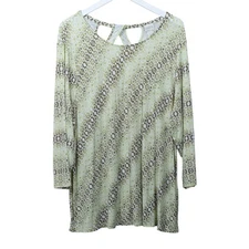 CHICOS Geometric Print Tunic Top Soft Stretchy Rayon Jersey Sz 4 XXL