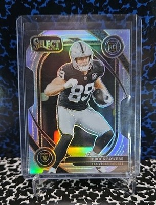 2024 Panini Select Brock Bowers #222 Clue Level Silver Die Cut RC Raiders