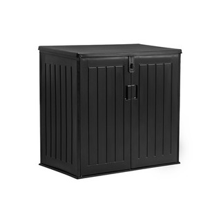 775L Storage Plastic Shed | Outdoor Lockable Door Gas Piston Lid | Black