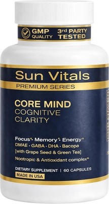 Core Mind Cognitive Clarity   Balanced Focus & Memory Support with DMAE, GABA...