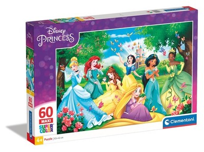 Clementoni 26471, Princess Supercolor Maxi Puzzle for Children - 60 Pieces, Ages