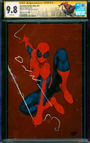 Amazing Spider-Man #51 VIRGIN FOIL VARIANT CGC SS 9.8 signed David Nakayama NM/M