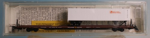 Micro Trains 71015, - Spur N  -, TTX TOFC Flatcar mit Western Pacific Trailer | Zustand: Neu