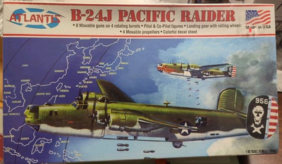 #ad Atlantis Models 1:92 B 24J Pacific Raider Scale Model Kit Dented BoxSealed $12.00