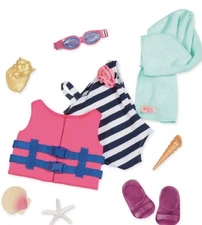 Our Generation Fun Day Sun Day Beach Life Jacket Outfit 18” NEW