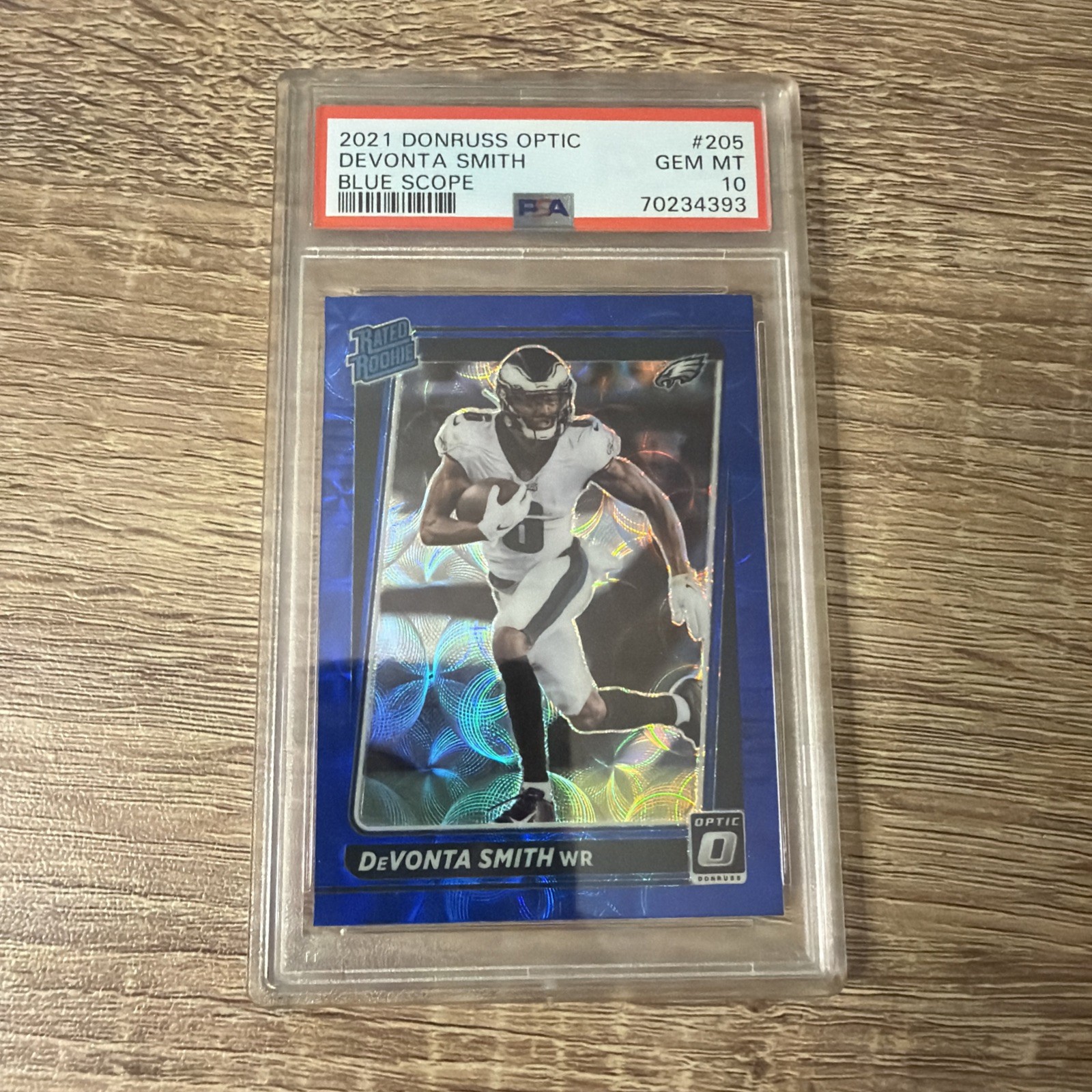 DeVonta Smith Panini Donruss Optic #205 Blue Scope