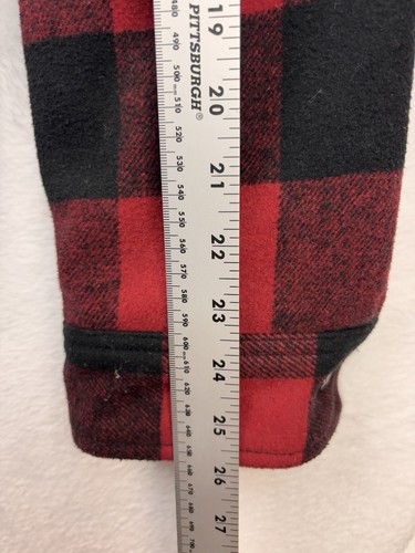 AMERICAN RAG Cie Men's Plaid Wool Trucker Jacket L Red/Black Check Flannel Lined - Picture 4 of 8