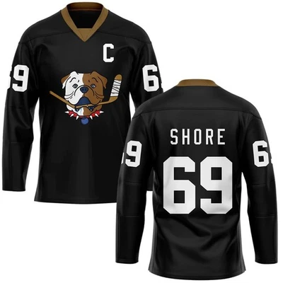 TronX Sudbury Bulldogs Black Shoresy 69 Series Adult Senior Fan Hockey Jerseys
