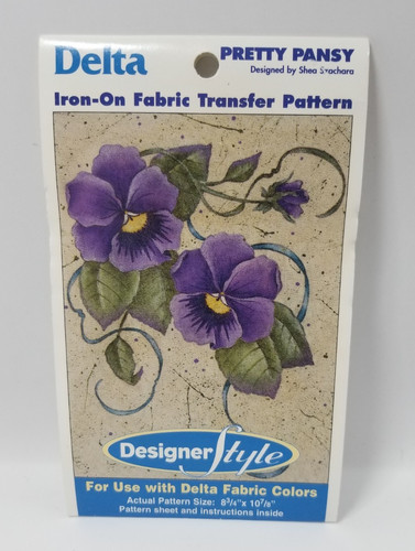Pretty Pansy Iron-On Transfer Pattern by Delta (8 3/4" x 10 7/8")