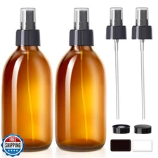 Tecohouse Amber Glass Spray Bottles 10.8oz, 2 Pack Empty Spray Bottle for Ess