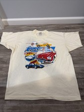 Vtg 90s Chevrolet Corvette T Shirt Sz XL Hot-1 Cars Ivory SS Made in USA