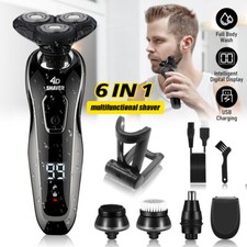 6 IN 1 Electric Shaver Wet  Dry Men's Grooming Kit Trimmer Bald Head Razor US