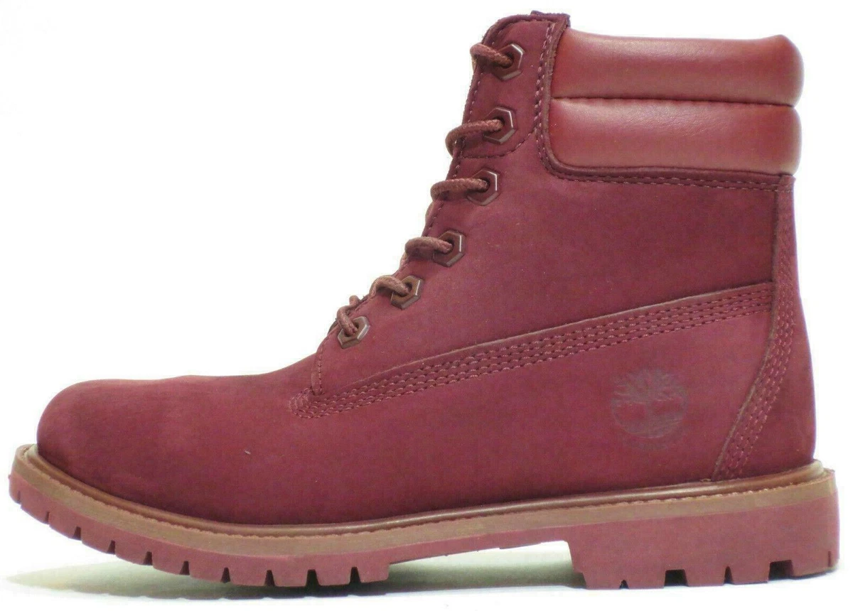 buque de vapor Recordar brecha Timberland Womens 6 Inch Burgundy / Red Waterproof Double Sole Boots Style  A1H84 | eBay