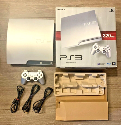 PS3 PlayStation 3 320GB CECH-2500B SS Satin Silver console SONY Japan Used  Boxed