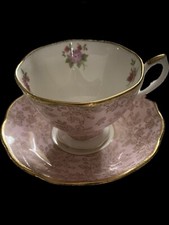 Royal Albert Teas Pink Rose Floral Tea Cup & Saucer Set England