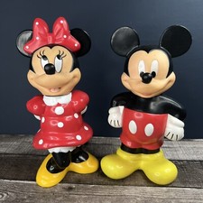 Vintage Disney Mickey And Minnie Mouse Sipper Big Bottle Water Cups No Straws