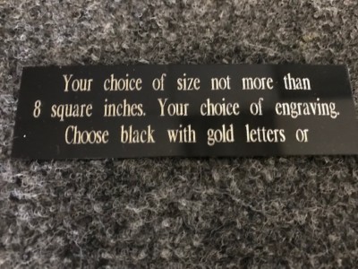 Engraved Brass Plate-Any size up to 8 sq inches, plaque, trophy, artwork, craft