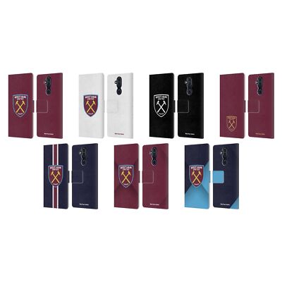 OFFICIAL WEST HAM UNITED FC CREST LEATHER BOOK WALLET CASE FOR NOKIA PHONES
