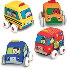 Melissa  Doug K's Kids Pull-Back Vehicle Set - Soft Baby Toy Set With 4 Cars