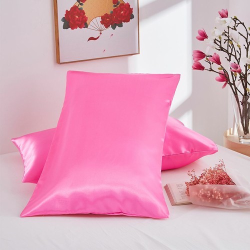 2X/1X Queen King Satin Silk Pillowcase Pillow Case Cover Home Bedding Smooth US - Picture 16 of 17