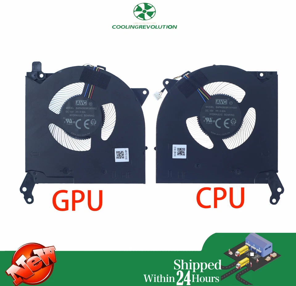 Laptop CPU GPU Cooling Fan Legion 5-15ACH6H 5-17ACH6H Y7000P 2021 10V A pair - Image 2 of 2