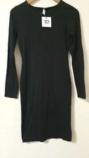 True Decadence Black Open Back Long Sleeved Bodycon Wiggle Dress Size 8
