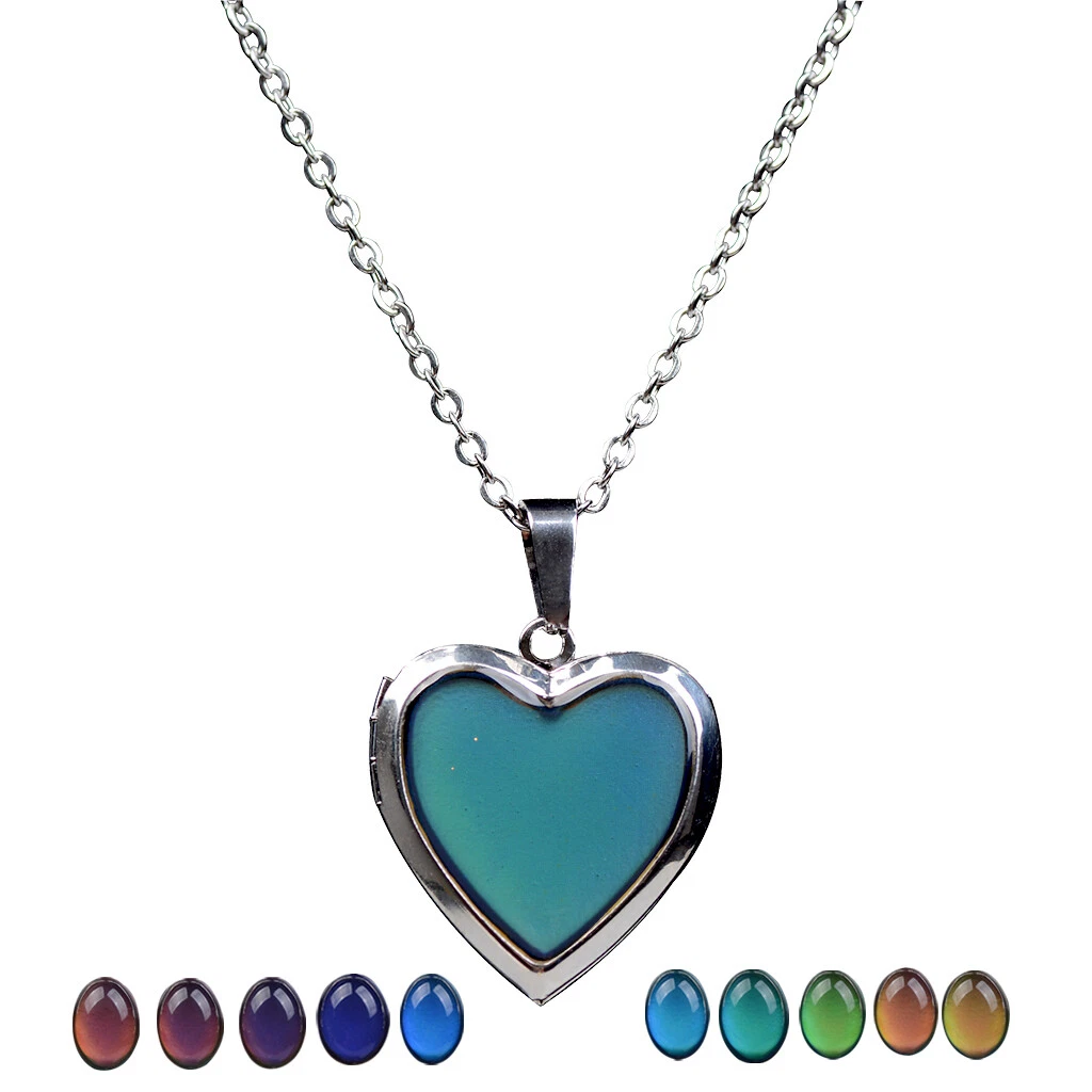 Amazon.com: FUN JEWELS Oval Color Changing Mood Stone Pendant Mood Necklace  on 18