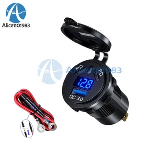 45W PD QC3.0 3Ports USB Adaptateur d'alimentation de socket pour bateau de voiture DC12-24V