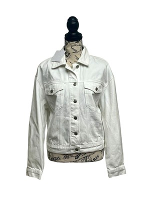 Pistola Elsa Break The Ice  Raw-Edge Cropped Denim Jacket Biker Moto Boho S