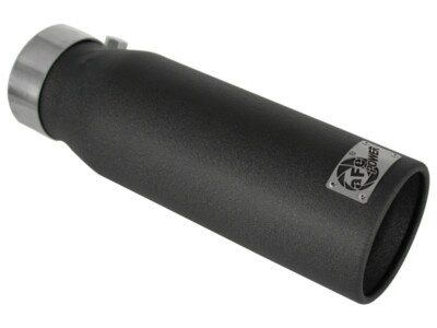 aFe MACHForce XP Exhausts Tips SS-304 EXH Tip 3in x 4Out x 12L Bolt-On (blk) 49