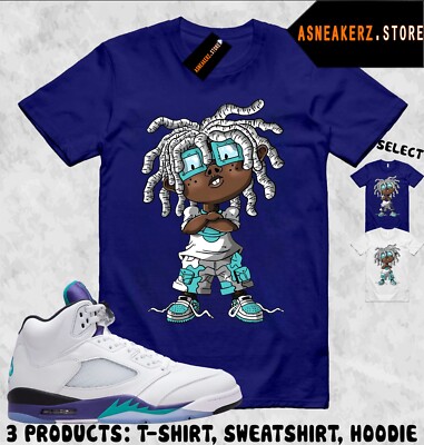 Tee Shirt Matching AJ 5 Grape 2025 To Match Sneaker Chongo Rugrats T-Shirt