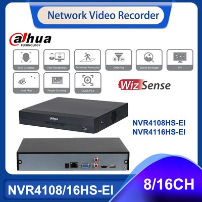 Dahua NVR4108/4116HS-EI 8/16 Channel 1U 4K AI H.265+ WizSense NVR No PoE Port
