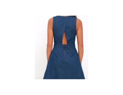 mare mare denim shirt dress Mersea Women's Charlotte Chambray Button Up in Open Sky this midi FW25_EDITORIAL_PREORDER Color:Black Lace+Nude Lining Bow tie Denim dress