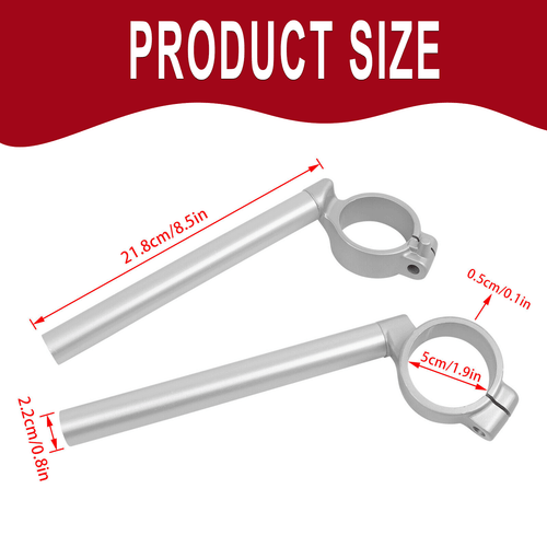 50mm Clip on Handlebars For Suzuki GSXR1000 GSXR 1000 2009-2016 K9 2010 Silver - Picture 2 of 10