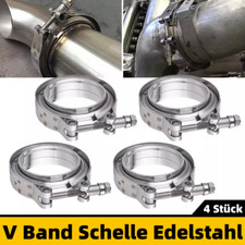 4x V Band Schelle Edelstahl 76 mm 3 Zoll + Anschweissringe Zentrierringe Turbo
