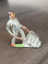 Vintage Barclay Manoil Cast Metal Figure, Dimestore Soldier Tipping Wheelbarrow