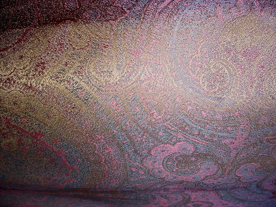 11-1/4 Mulberry FD464 Pondicherry Silk Mauve Bohemian Paisley Upholstery Fabric - Image 3 of 4