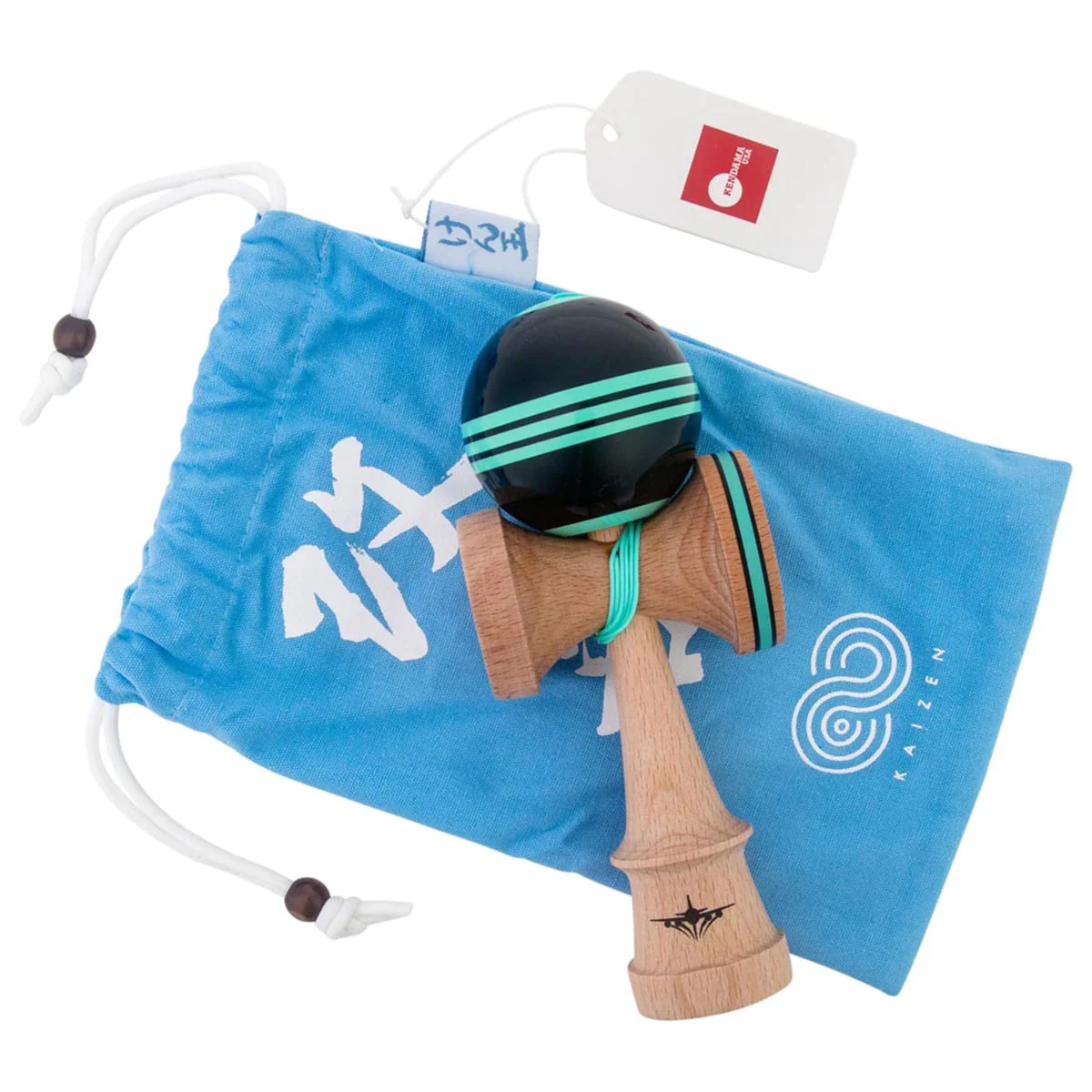 Kendama USA Kaizen Triple Stripe Jet Shape Black Teal