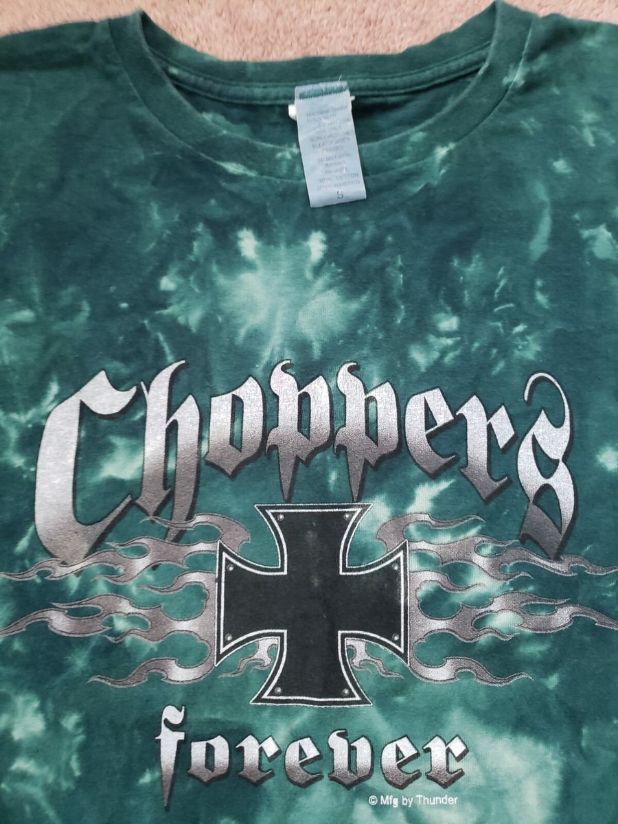 Choppers Forever Mfg By Thunder Cross Graphic Motorcycle Tie Dye T