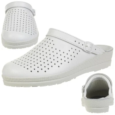 Rohde Neustadt d Clogs Damen Arzt Krankenhaus Hausschuhe Schuhe 1445 weiß - Bild 1 von 4