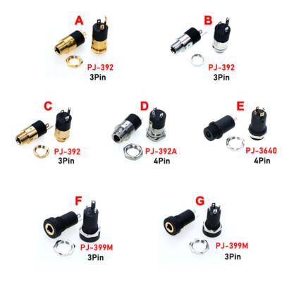 3.5MM Stereo Female Sockect Jack with Screw 3.5 Audio Headphone Connector Socket