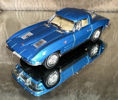 KINSMART 1963 Chevrolet Corvette Stingray Blue Die-Cast 1/36 Scale #KT5358