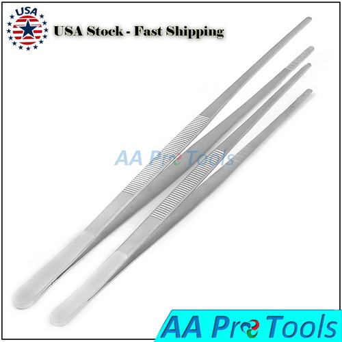TWEEZERS EXTRA LONG SET 8" 10" SET CRAFT PINZAS FORCEPS - Picture 2 of 2